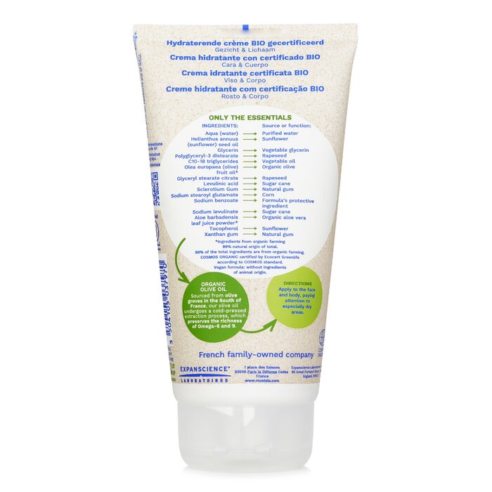 MUSTELA - Organic Hydrating Face and Body Cream With Olive Oil (Fragrance Free)