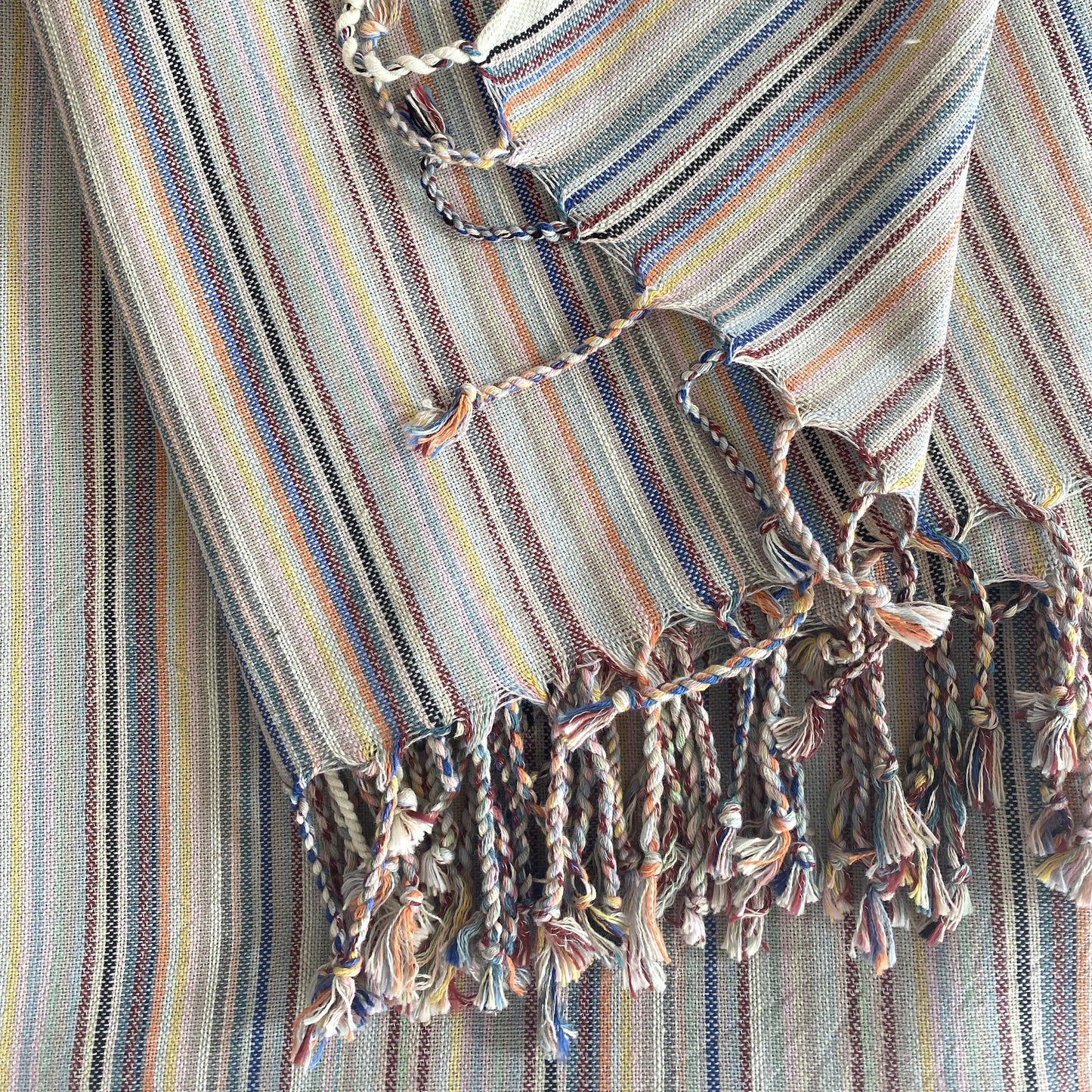 Casablanca Sustainable Turkish Towel / Blanket – Beige | Handwoven from Recycled Cotton