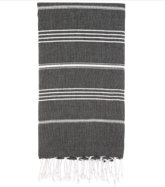 Pure Series β Sustainable Turkish Towel | Black | Recycled Cotton & Minimal Design