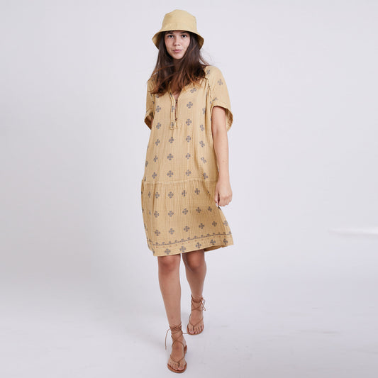 Fleur-de-lis Organic Cotton Dress – Effortless, Elegant, Eco-Chic