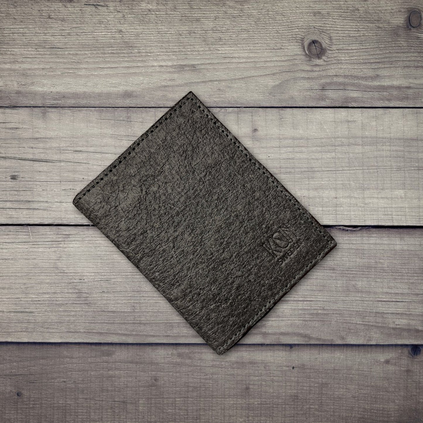 Coconut Leather Classic Cash Wallet - Dark Grey