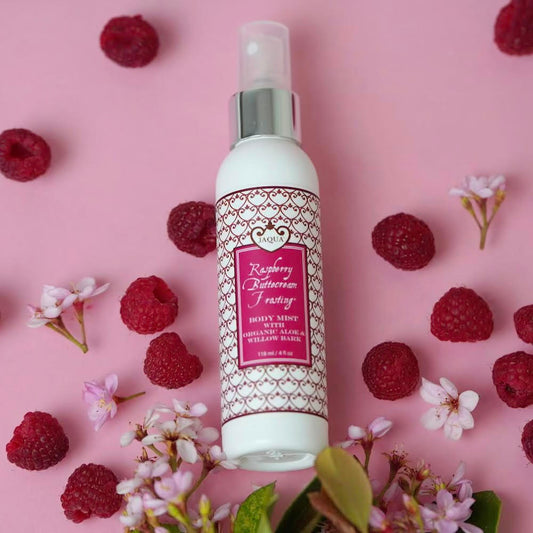 Raspberry Buttercream Frosting Hydrating Body Mist With Organic Aloe & Willow Bark