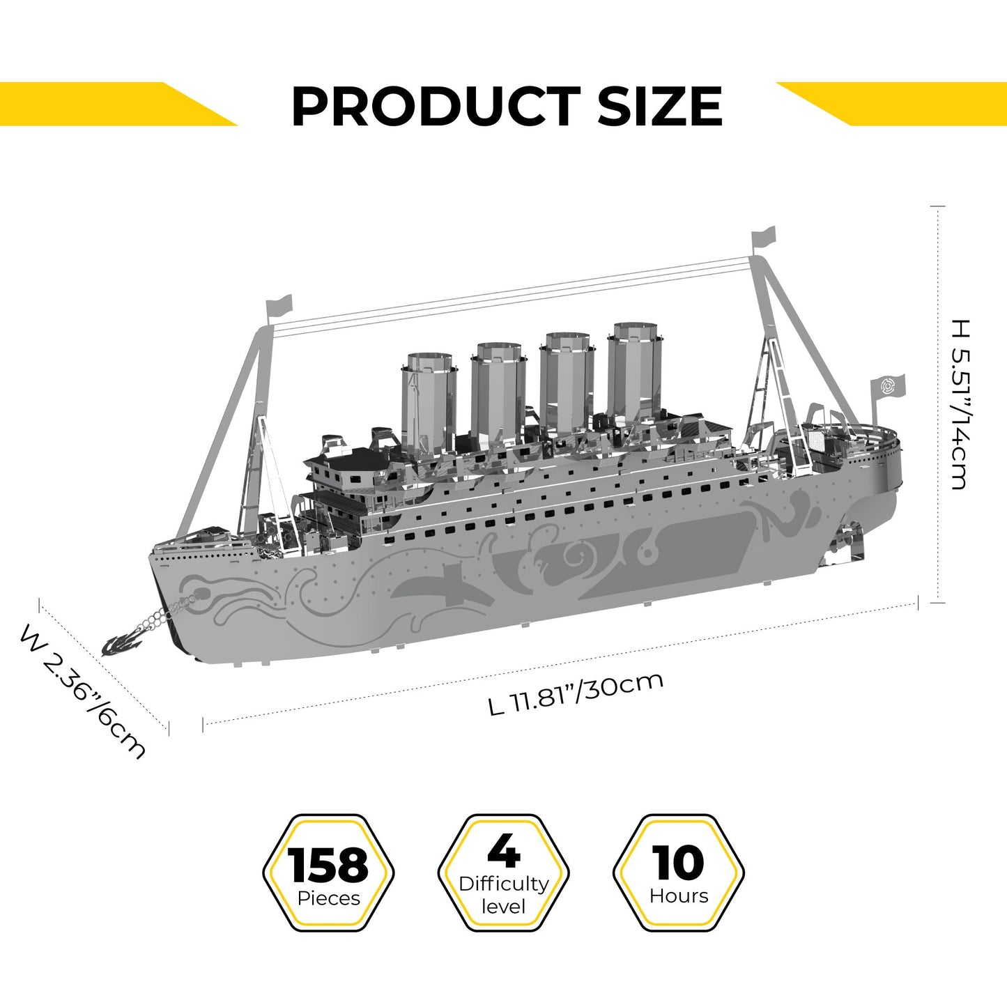 Lost at Sea – Titanic Metal Model Kit | Premium Recycled Steel Construction