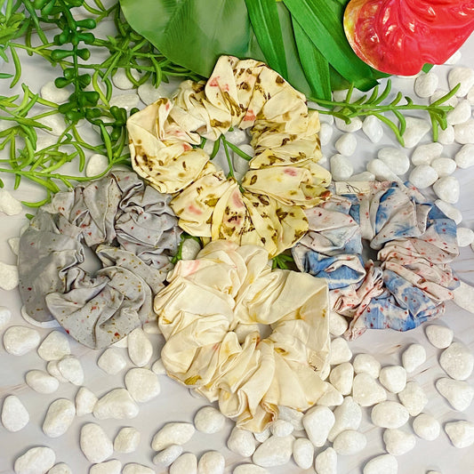 Sustainable Natural Dye Hair Scrunch – Handcrafted Vegan Silk | Plant-Dyed Art