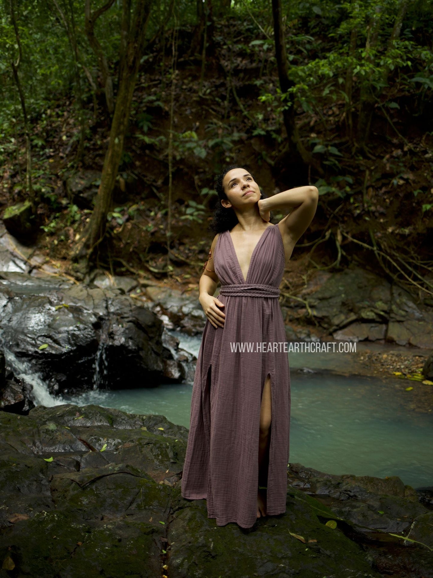 LUNAR TIDE – Beige Breathable Organic Cotton Summer Maxi Dress