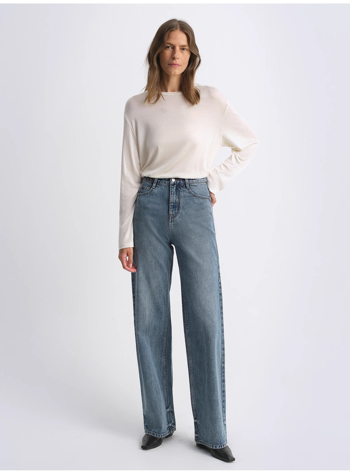 Classic Retro Old Money Style, Craft Washed Organic Cotton, Retro Straight Slim Jeans