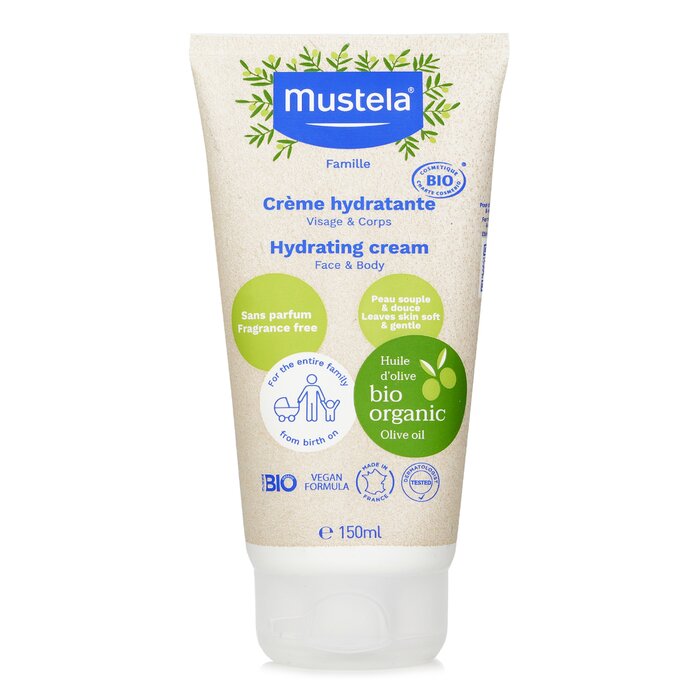 MUSTELA - Organic Hydrating Face and Body Cream With Olive Oil (Fragrance Free)