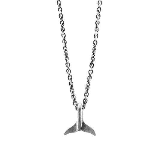 Think Ocean Mini Whale Silver Necklace Pendant – Handcrafted in Great Britain | Solid .925 Sterling Silver | Ocean-Impact Awaren