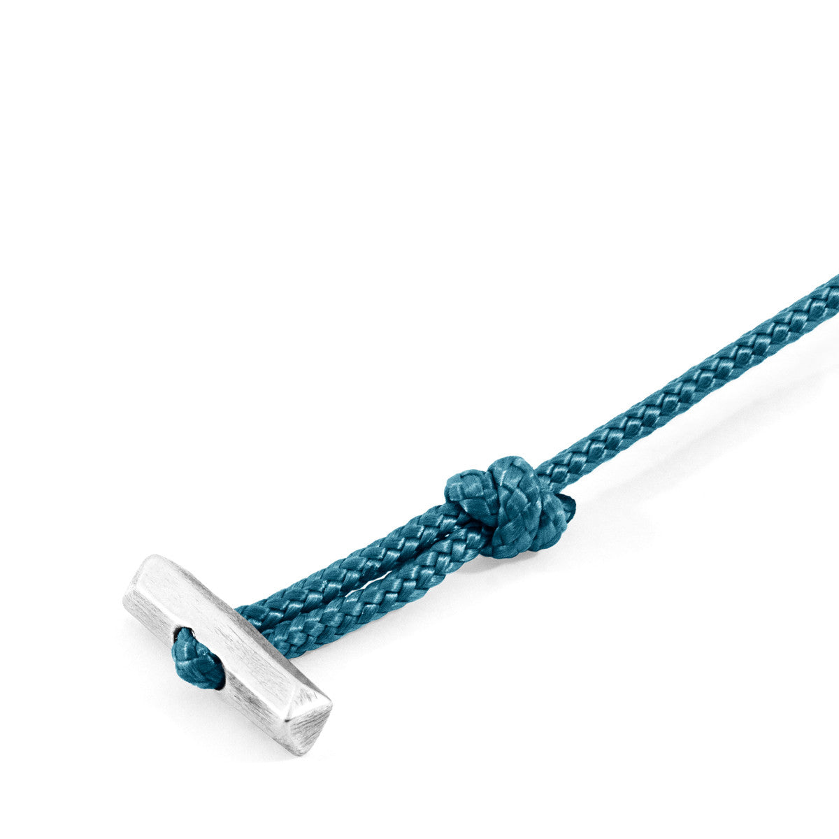 Ocean Blue Oxford Bracelet – Sterling Silver T-Bar & Marine Rope | Handmade in Great Britain