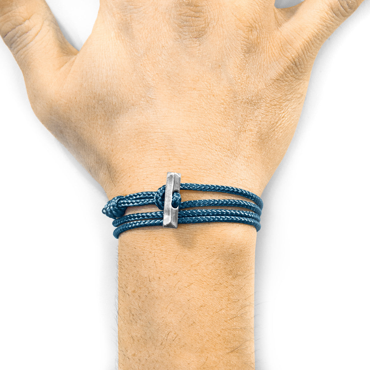 Ocean Blue Oxford Bracelet – Sterling Silver T-Bar & Marine Rope | Handmade in Great Britain