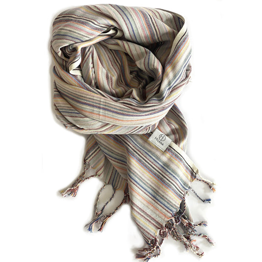 Casablanca Sustainable Turkish Towel / Blanket – Beige | Handwoven from Recycled Cotton