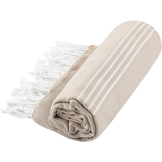 Pure Series – Sustainable Turkish Towel | Beige | Recycled Cotton & Minimal Design