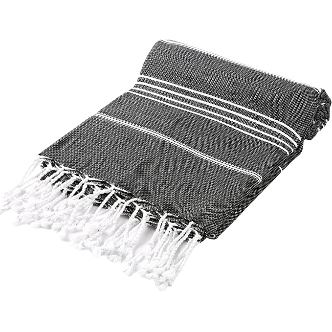 Pure Series – Sustainable Turkish Towel | Black | Recycled Cotton & Minimal Design