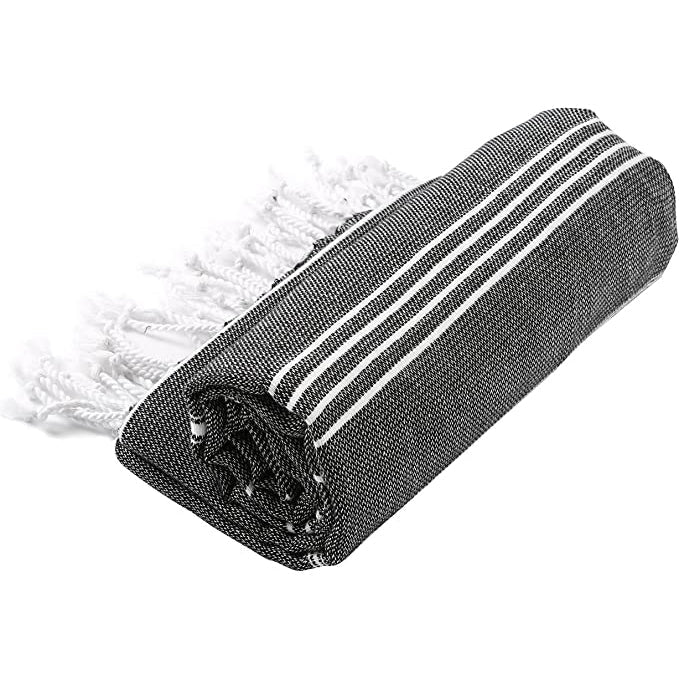 Pure Series – Sustainable Turkish Towel | Black | Recycled Cotton & Minimal Design