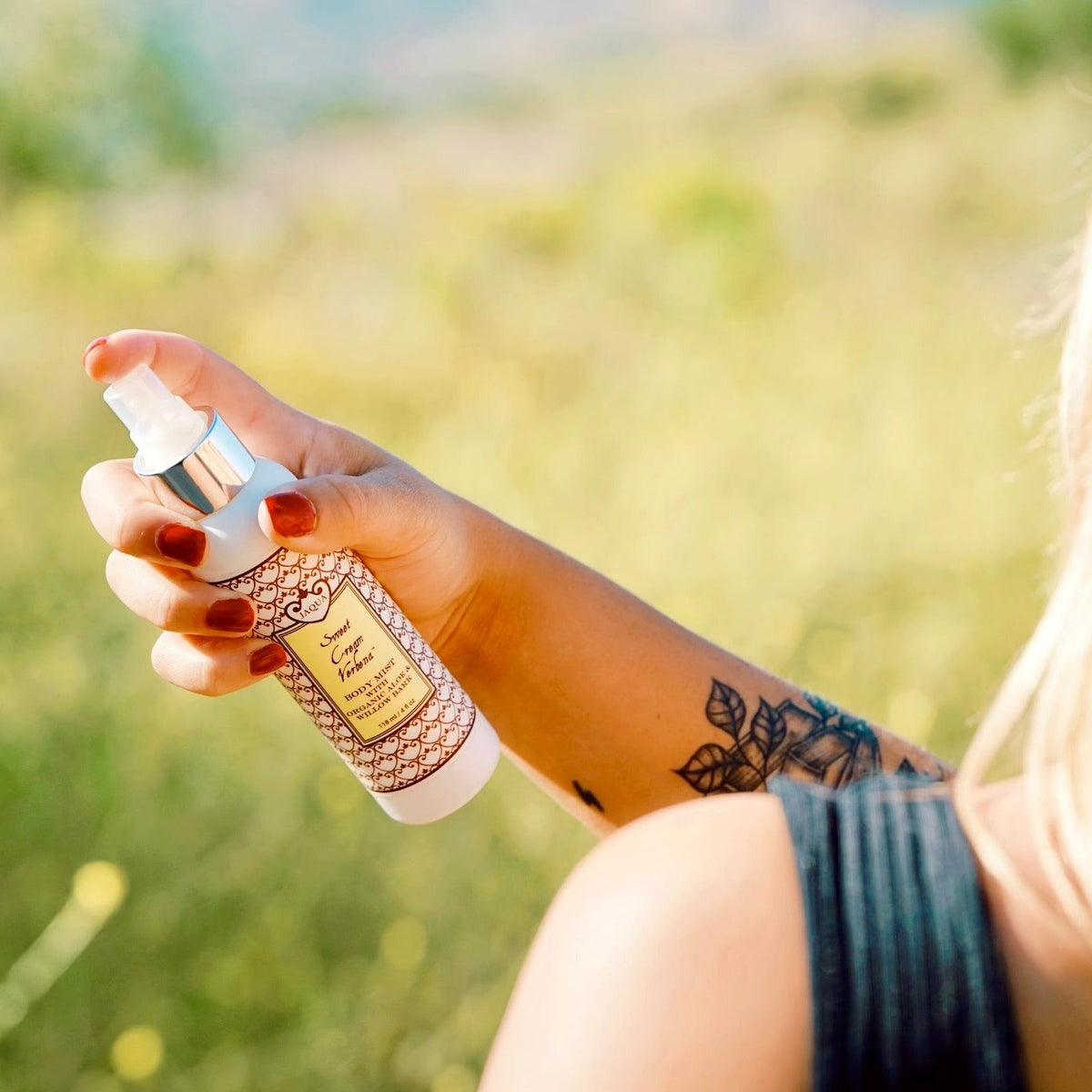 Sweet Cream Verbena Hydrating Body Mist With Organic Aloe & Willow Bark