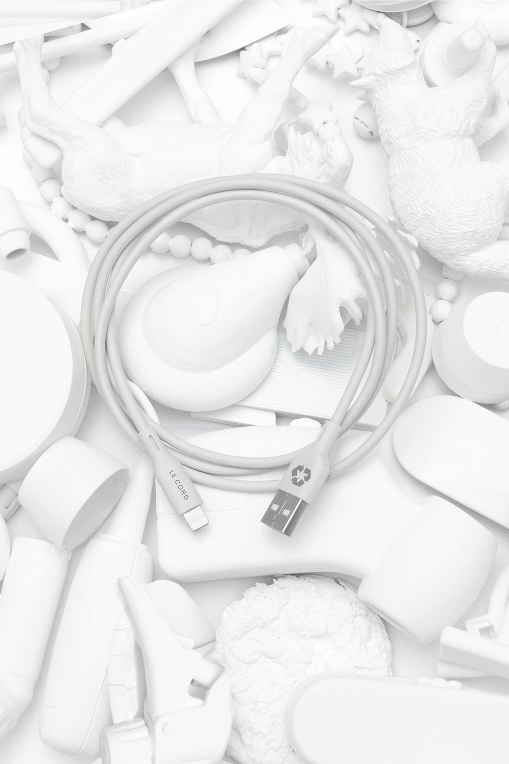 Foggy Snow Recycled Lightning Cable – 1.2m Minimal Series