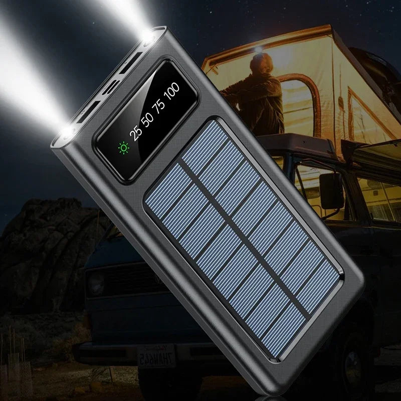 SOLAR POWER BANK – Super Fast Charging | 4 Built-In Cables | Eco-Friendly Solar Energy