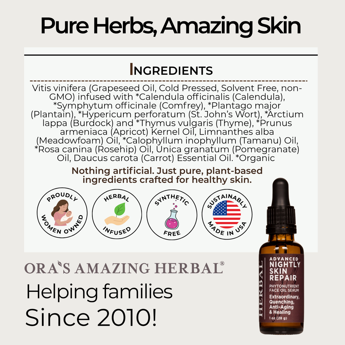 Advanced Nightly Skin Repair With Organic Tamanu Oil