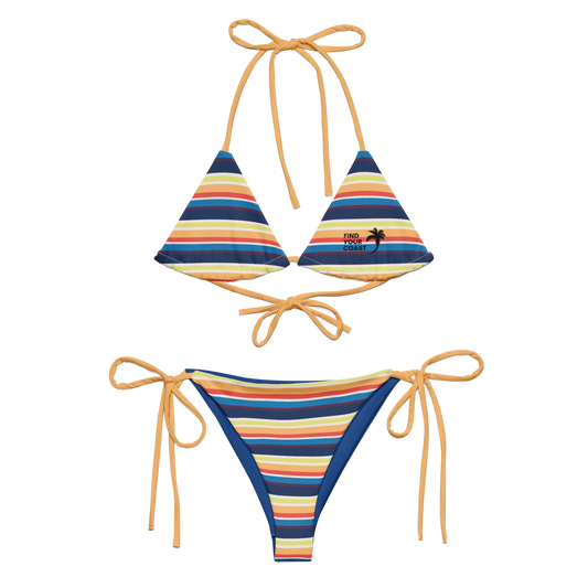 Find Your Coast® Lucy Stripe UPF 50 Recycled String Bikini