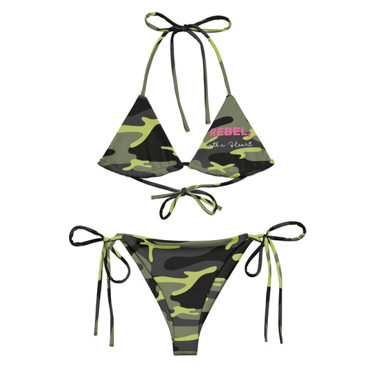 All-Over Print Recycled String Bikini – Eco-Luxe Swimwear with UPF 50+