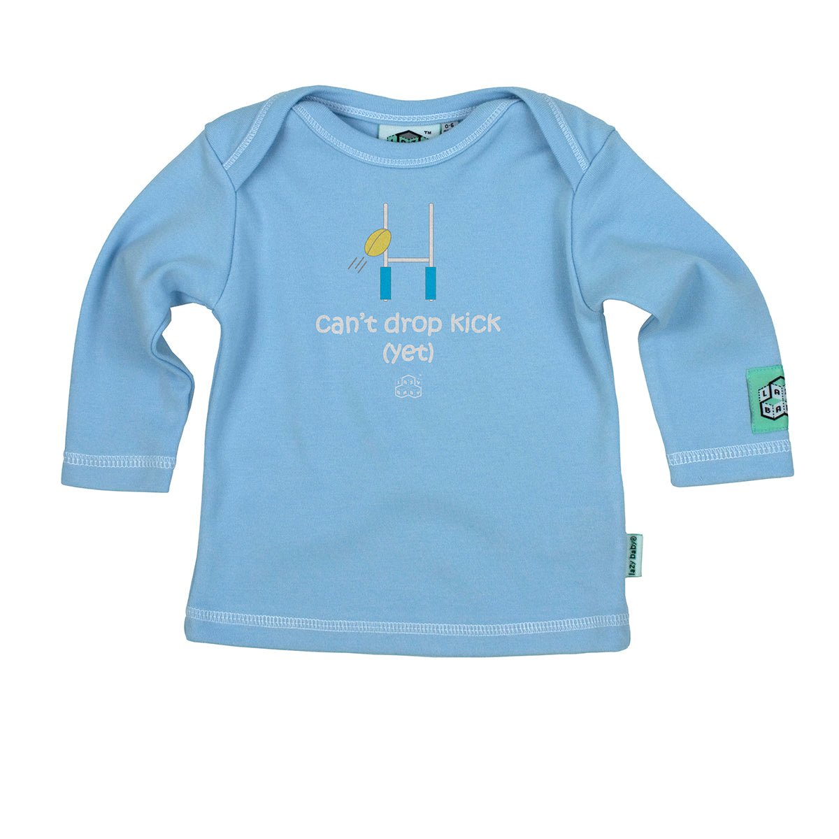 Baby Boy Gift for Rugby Players | Can't Drop Kick Yet Funny Newborn T Shirt