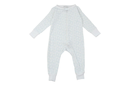 Long Romper in Blue Squares