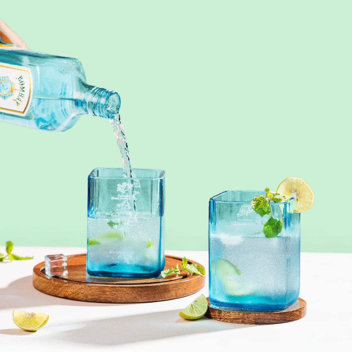 Bombay Sapphire Gin Drinking Glasses