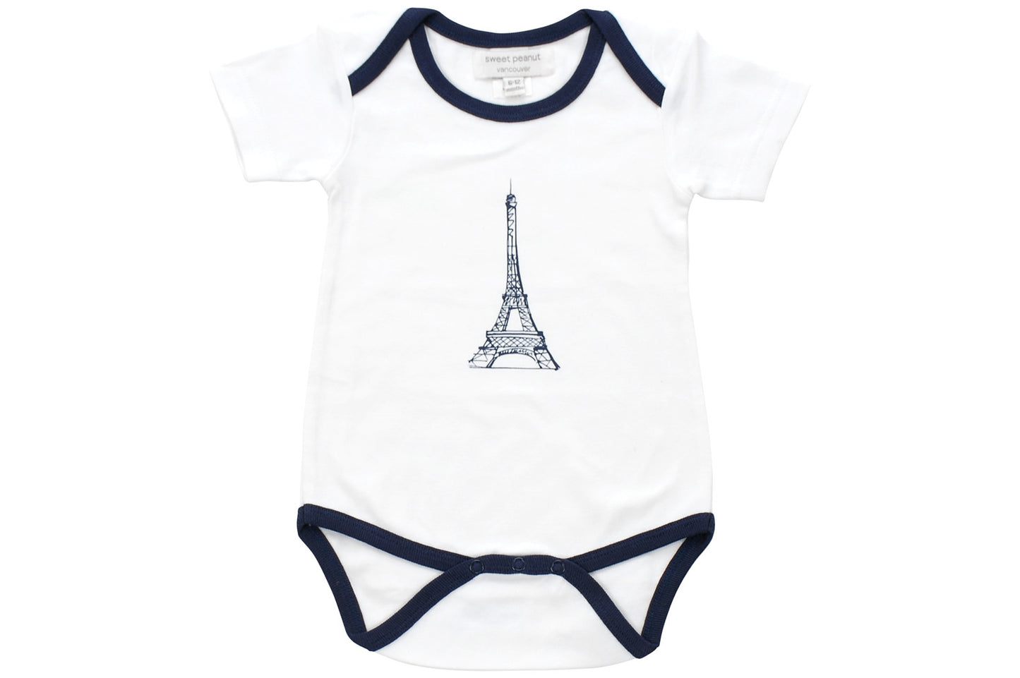 Onesie With Navy Blue Eiffel Tower