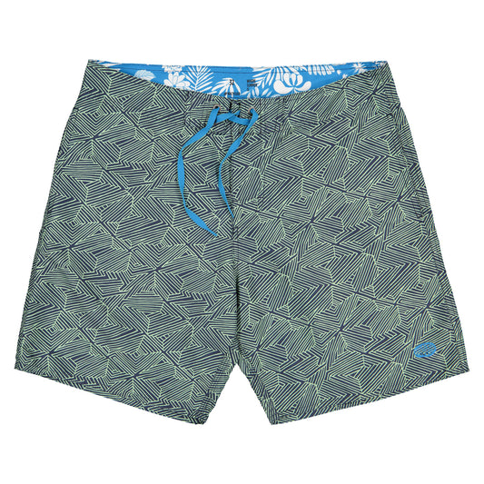 PLAKA Beach Shorts | Navy, Green