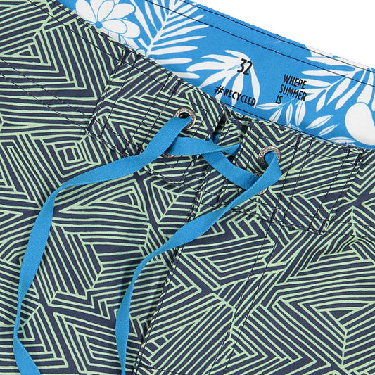 PLAKA Beach Shorts | Navy, Green