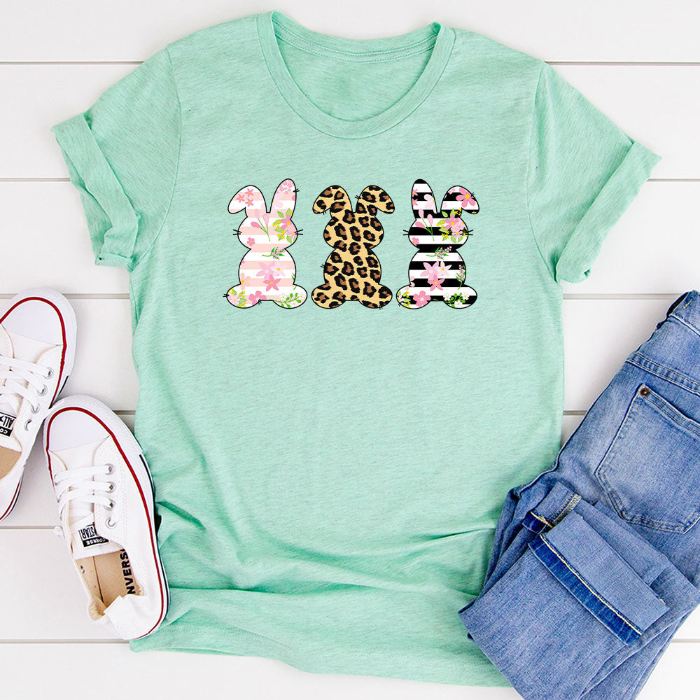 Floral Easter Bunnies – Organic Cotton T-Shirt
