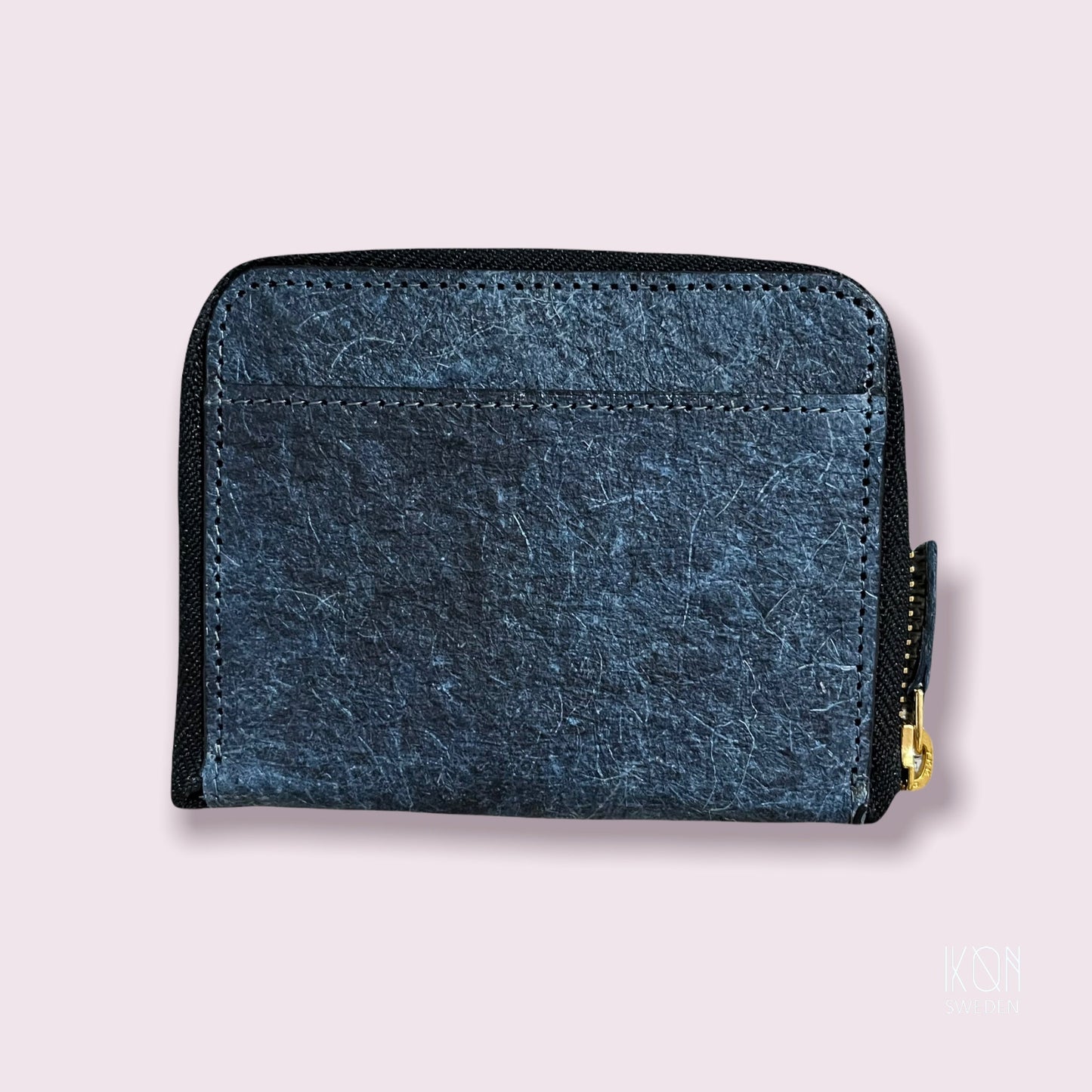 Coconut Leather Zip Pouch - Dark Indigo