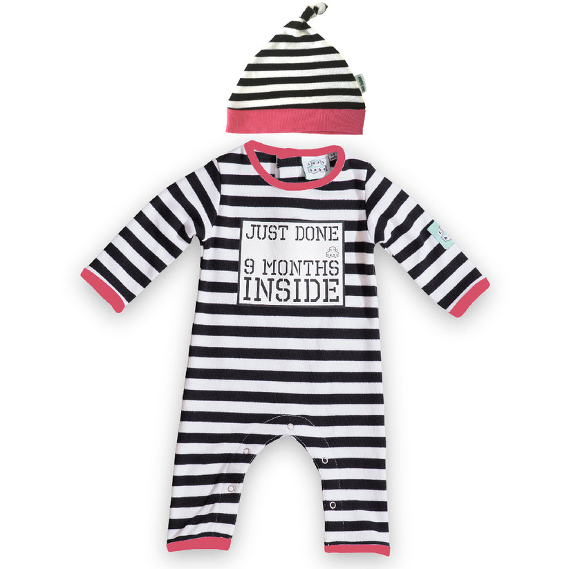Funny Baby Shower Gift – Just Done 9 Months Inside® Baby Outfit Set