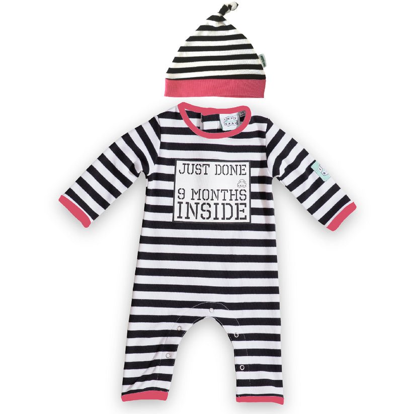 Funny Baby Shower Gift – Just Done 9 Months Inside® Baby Outfit Set