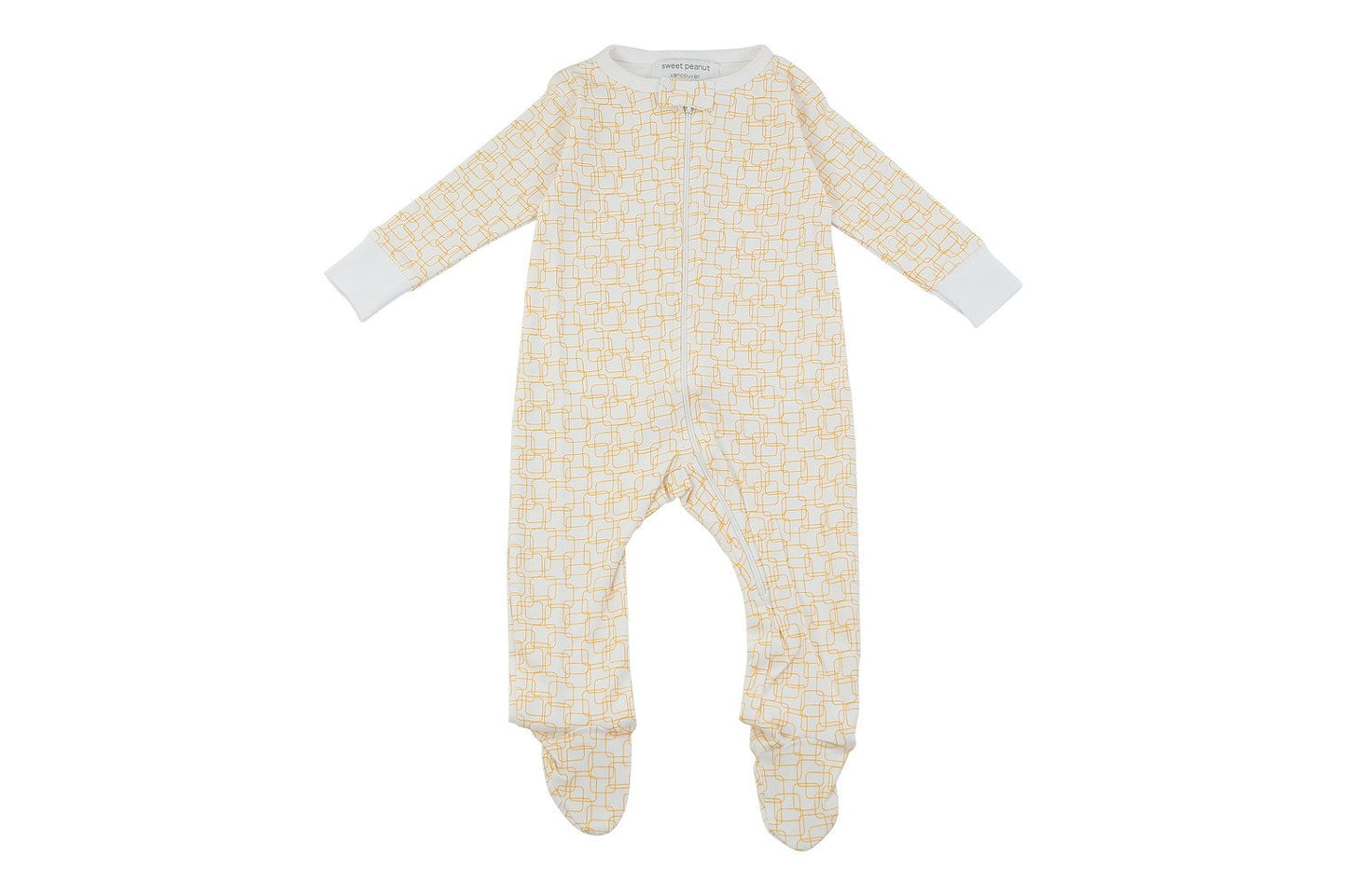 Footed Pajamas in Orange Squares