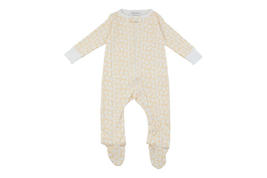 Footed Pajamas in Orange Squares