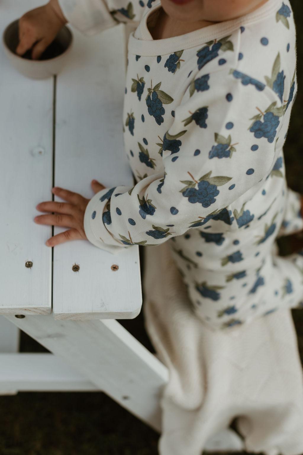 Organic Blueberry Bodysuit – Soft Organic Cotton Babywear