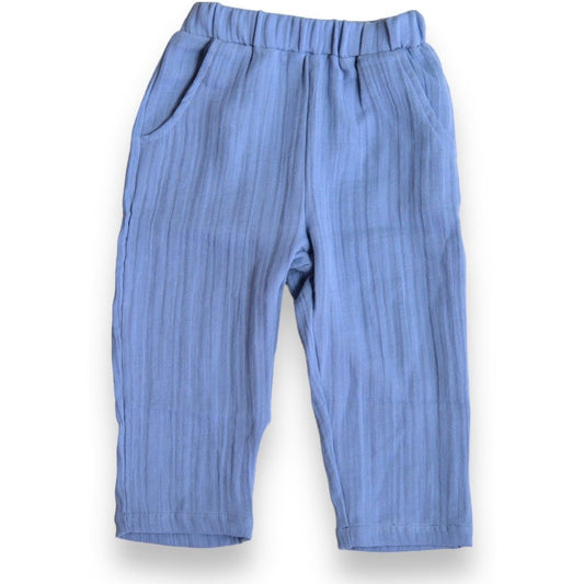 Organic Shadow Blue Pants – Lightweight Muslin Cotton Comfort