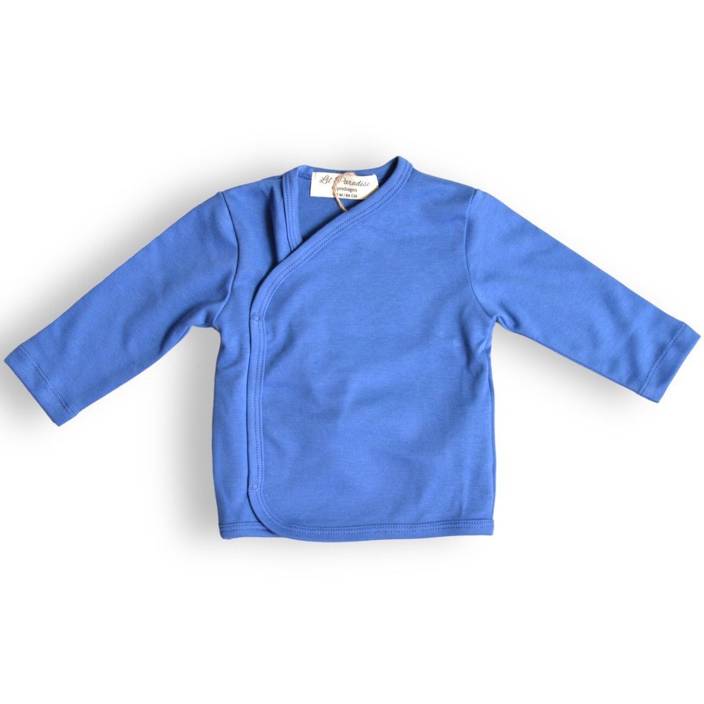 Organic Sky Blue Wrap Blouse | Soft. Safe. Naturally Beautiful.