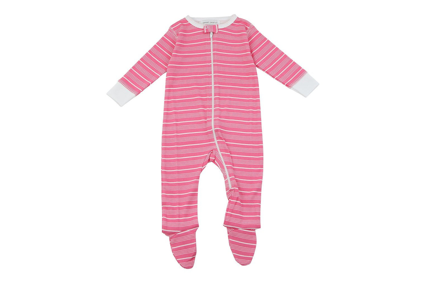 Footed Pajamas in Pink Stripes