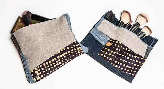 Scrappy Make-Up Bag – Upcycled • Hand-Dyed • Washable