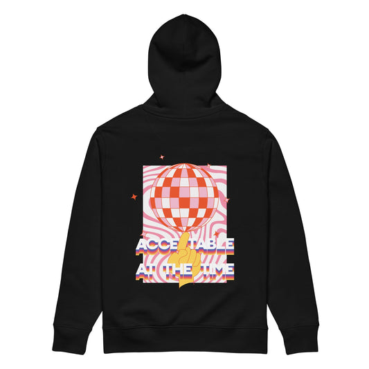 Acceptable At The Time DISCO! Heavyweight Organic Cotton Hoodie – Eco-Conscious Style With Retro Soul