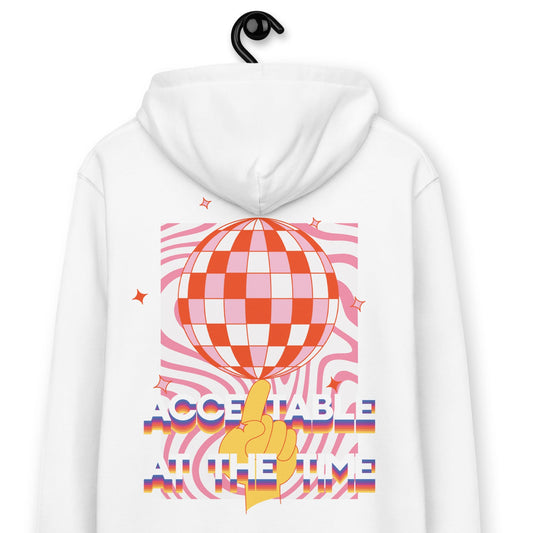 Acceptable At The Time DISCO! Heavyweight Organic Cotton Hoodie – Eco-Conscious Style With Retro Soul