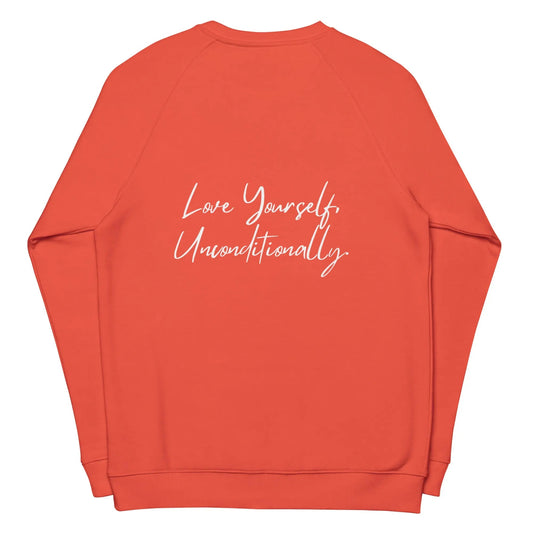 SELF LOVE – Unisex Organic Raglan Sweatshirt | 100% Organic Cotton Exterior