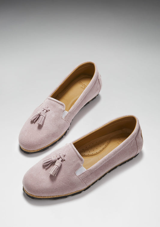 Women's Tasselled Espadrilles, Powder Pink Suede – Hugs & Co. | Sustainable Luxury